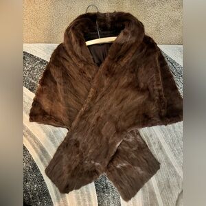 Beautiful chocolate brown fur shawl